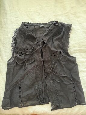 Zara Lace Tie-Front Vest